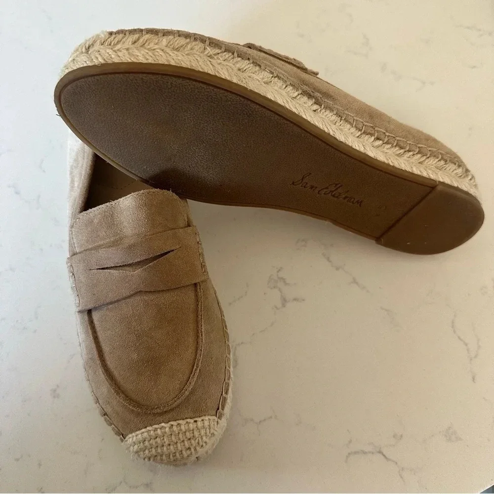 Sam Edelman Kai Suede Espadrille inspired Loafers in Tuscan Tan Size: 5